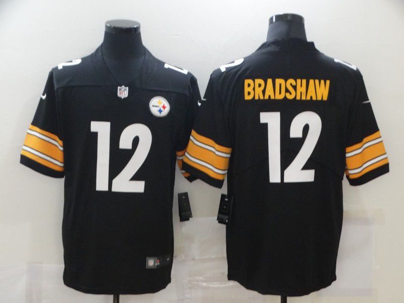 Cheap Men Pittsburgh Steelers 12 Bradshaw Black Nike Limited Vapor Untouchable NFL Jerseys
